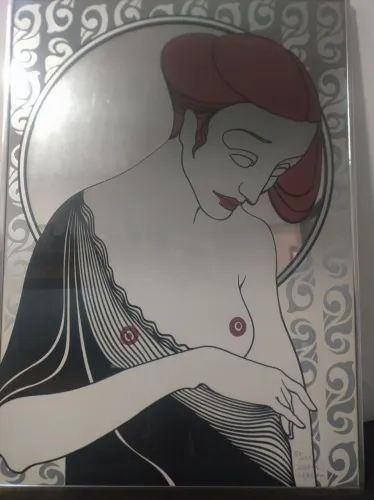 Quadro Juarez Machado - Mulher no espelho - Assinado