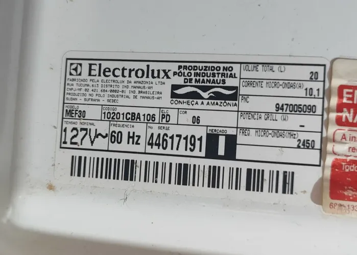 MICROONDAS COM DEFEITO