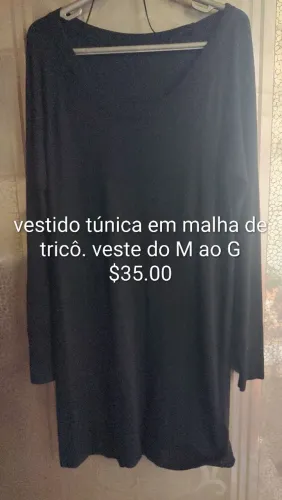 Vestido túnica em malha de tricô lindo 
