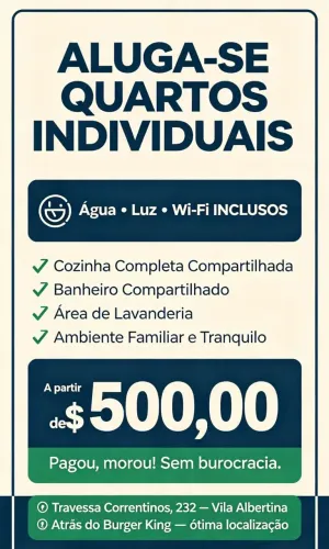 Aluga se quartos apartir de R$500,00