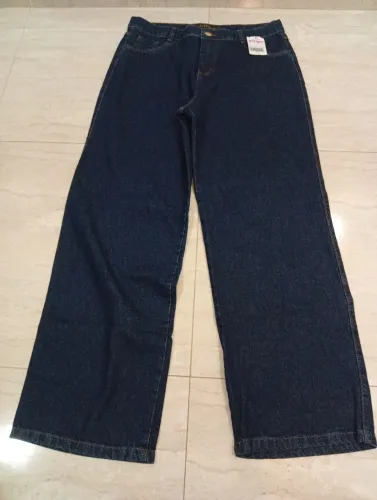 Calça Jeans Feminina Reta 44 Azul - Nova