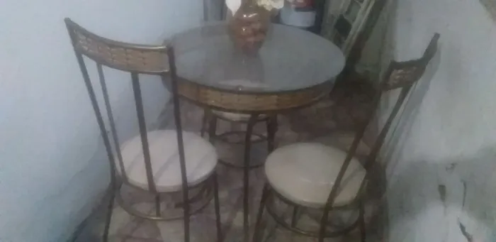 Mesa de varanda vintage de ferro