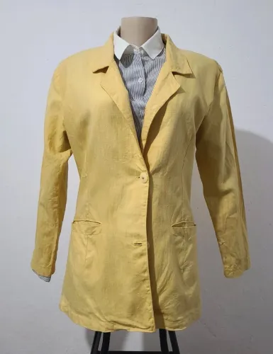 Blazer Slim Amarelo feminino tamanho G, bonito, elegante, confortável, design moderno. 