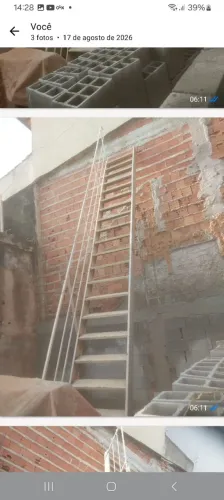 escada de ferro 21 degrau e 450 de comprimento e 70 de largura