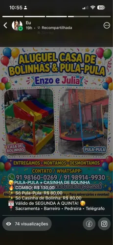 Aluguel de kids pula pula casinha de bolinha