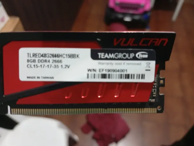 Memória ram ddr4 8gb 2666mhz tforce vulcan