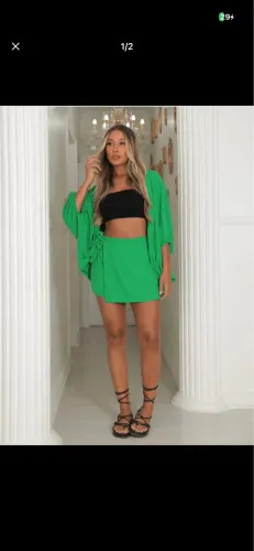Conjunto - Short e Kimono Verde