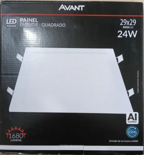 Painel embuti quadrado 24w 6500k da AVANT
