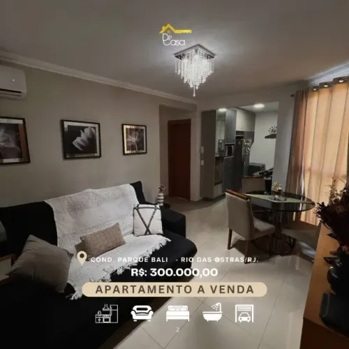 APARTAMENTO MOBILIADO NO PARQUE BALI - MRV - RIO DAS OSTRAS, 2 QUARTOS