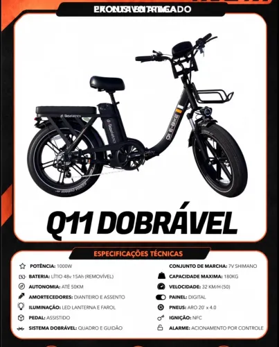 Bike Elétrica Dobrável