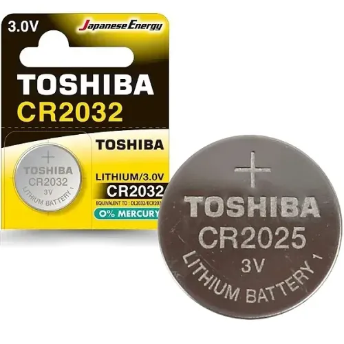 Pilha Bateria Moeda de Lítio 3V CR2032 Toshiba Cartela com 1 Unidade