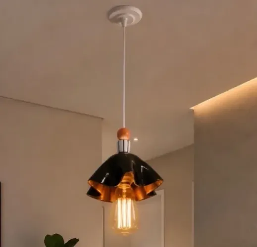 Luminária teto orgânica tulipa