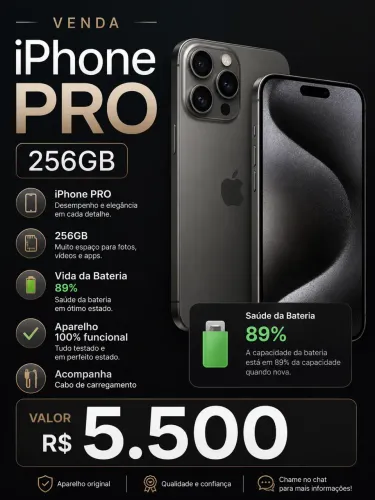 iPhone 16 Pro - 256 - 89% bateria 