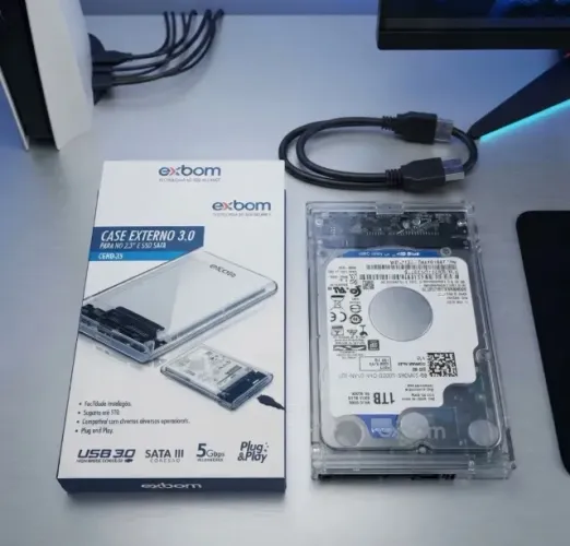 HD EXTERNO 500GB USB CASE TRANSPARENTE