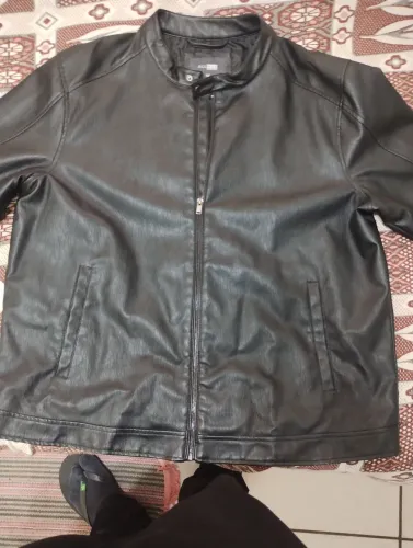 Jaqueta couro masculino tamanho 2G plus size marca Allman 