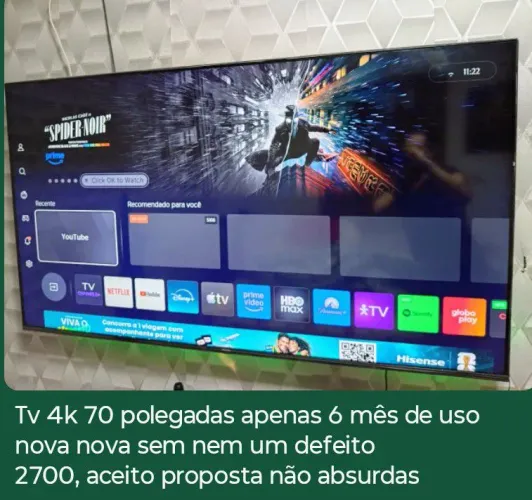 Smart 70 polegadas semi nova , 6 meses de uso