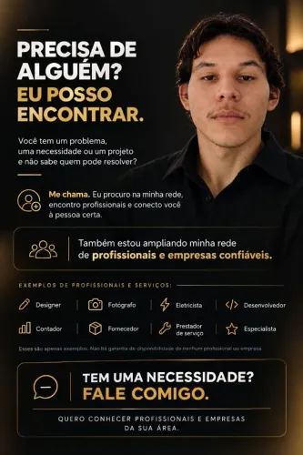 PRECISA DE UM PROFISSIONAL? EU POSSO TE AJUDAR A ENCONTRAR