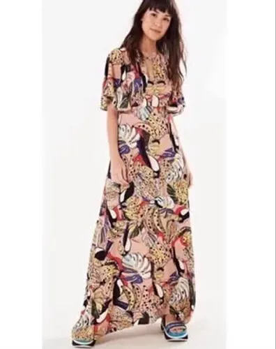 vestido longo farm cachos de tucanos p