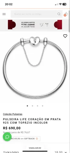 PULSEIRA VIVARA PRATA