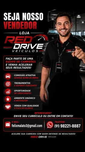 Vaga de trabalho de loja de carro