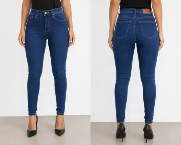Calça Jeans Feminina Sawary Skinny Cintura Alta Tam. 38