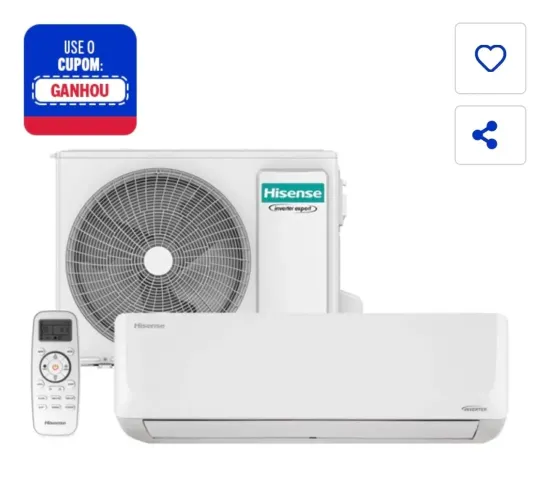 Ar Condicionado Split Inverter Hisense R-32 Hi-wall 18.000 Btus Quente e Frio Wi-fi 220v
