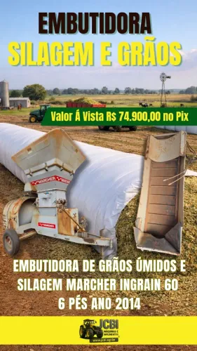 EMBUTIDORA DE GRÃOS ÚMIDOS E SILAGEM MARCHER INGRAIN 60 6 PÉS ANO 2014