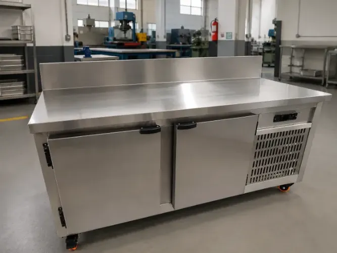 Bancada refrigerada inox compacta gastronômica SS 