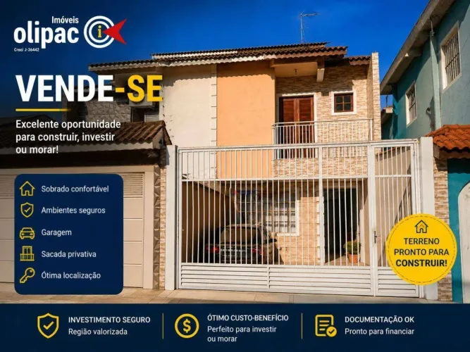 SOBRADO RESIDENCIAL - VILA FLÓRIDA - GUARULHOS/SP - 3 DORMITÓRIOS - 2 SUÍTES - EDÍCULA