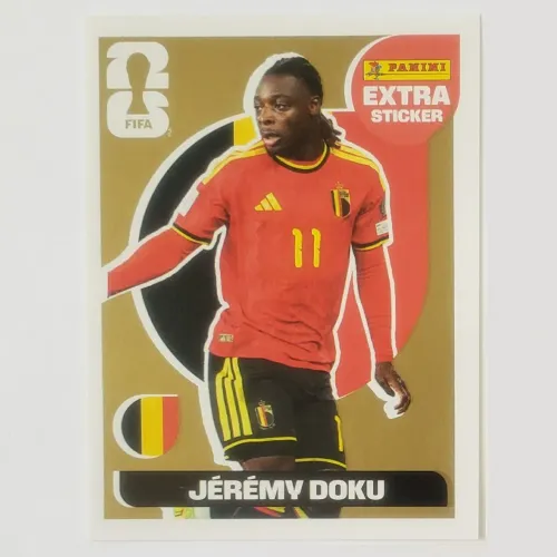 Figurinha Jérémy Doku OURO Panini Extra Sticker Legends Copa do Mundo 2026 Original