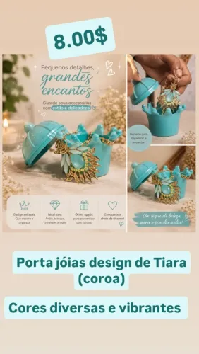 Porta jóias design de Tiara (coroa princesa)