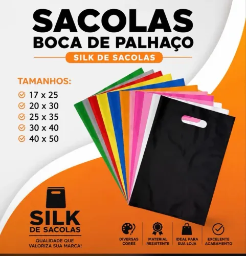 Sacolas boca de palhaço 