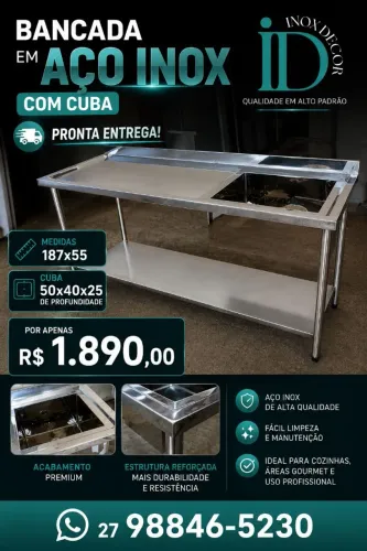 Bancada em inox