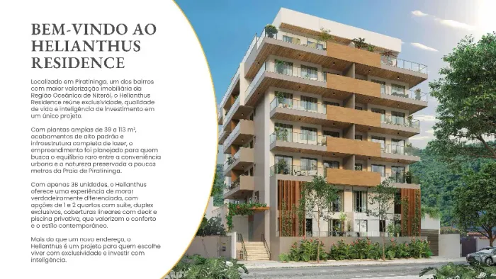 Condomínio Helianthus Residence Piratininga - Apto 1 ou 2 quartos - Lançamento