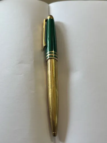Caneta Esferografica Montblanc Solitaire Nikolai - Vermeil e Malaquita - Super Rara!