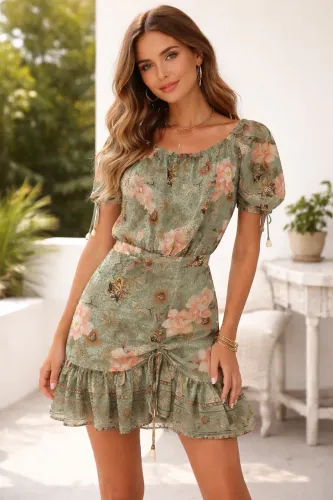  Vestido Boho  Other Girl TAM P Verde Oliva