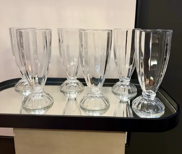 Conjunto com 6 Taças para Sorvete, Sundae e Milk-shake em Vidro - Clássic