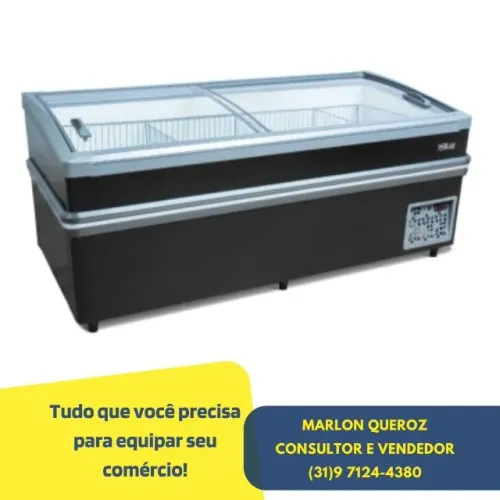 Ilha de congelados Vidro curvo 940 Litros 2M Polar