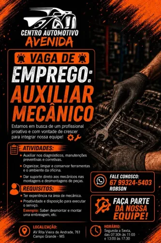 Estamos contratando somente profissionais na área , por favor entrar em contato c/ Robson 