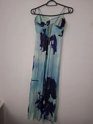 VESTIDO LONGO DE SEDA - ZARA WOMAN - TAM M