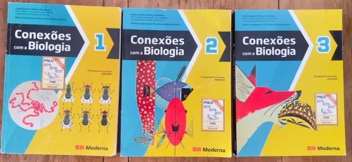 Livros "Conexões com a Biologia" Volumes 1, 2 e 3 em bom estado