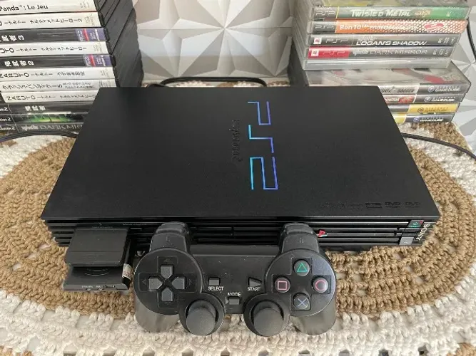 PS2 Fat + Controle Sem Fio Bem Conservado, Pronto para HD/Pendrive