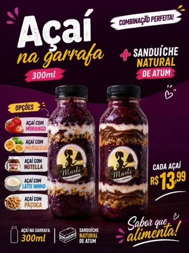 Açaí na garrafa+sanduíche natural!!