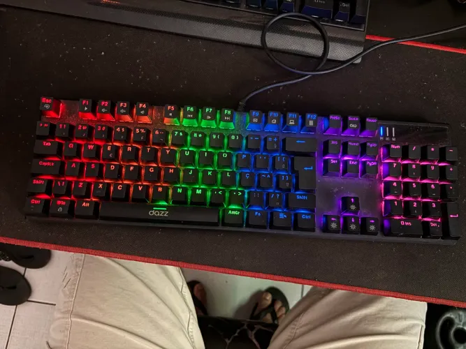 Teclado Mecânico Dazz Switch Azul LED (Com Detalhes)