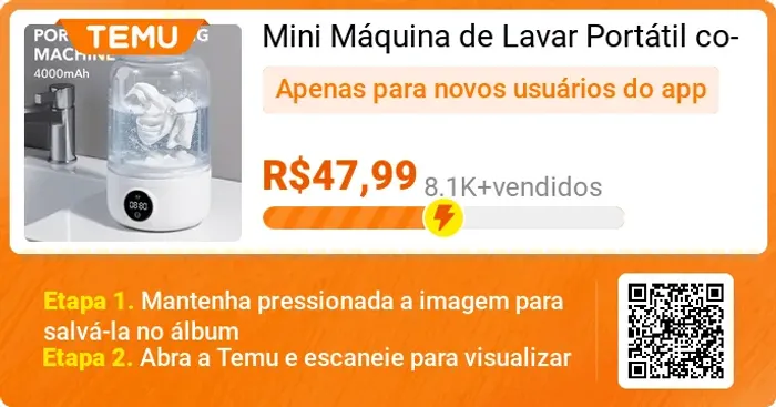 Mini Máquina de Lavar Portátil com Bateria de 4000Mah | Máquina de Lavar Roupa de Viagem