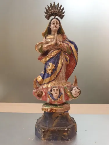 Arte Sacra Antiguidade de Nossa Senhora da Conceição 28cm (Madeira - Século XIX)