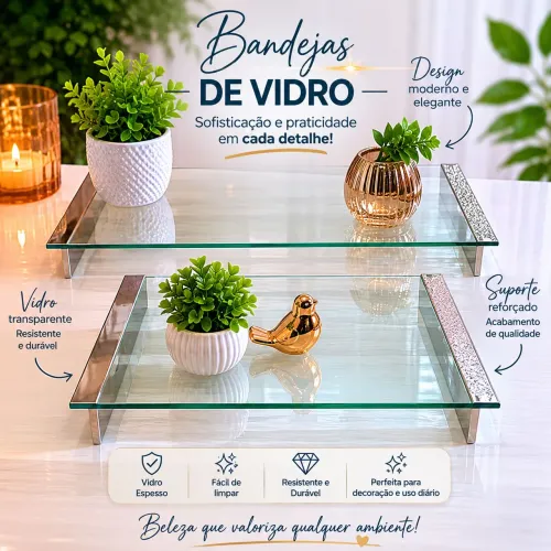 Conjunto de bandejas decorativas
