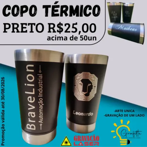 Copo Térmico - gravação laser com sua logo - PROMOCIONAL