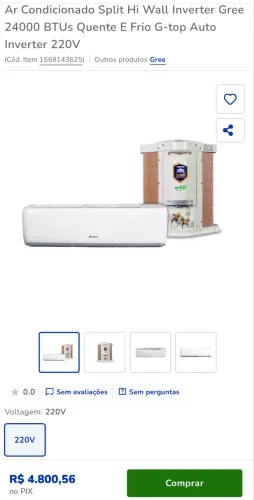 Ar condicionado Gree 24000 btus