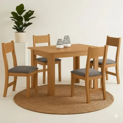 Mesa de jantar com cadeira brisa gráfite Novo!